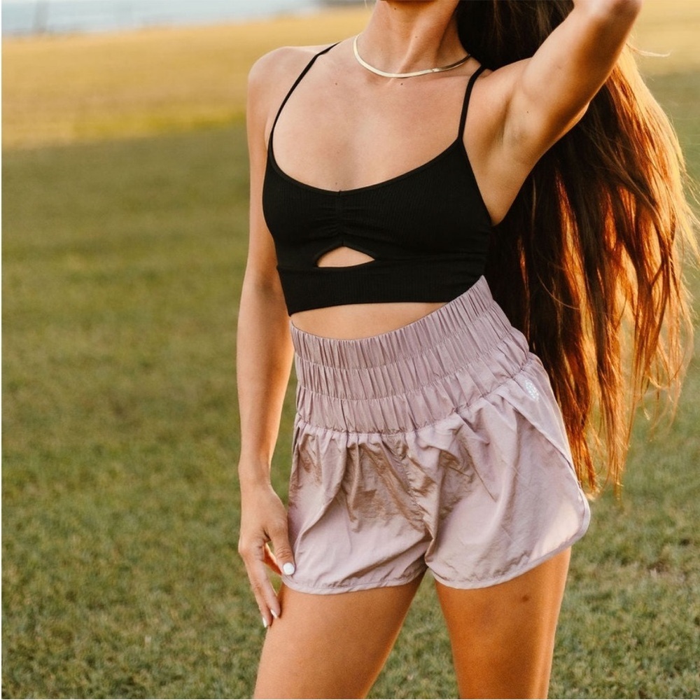 Free People Fp Movement The Way Home Shorts In Moonlight Mauve Size S